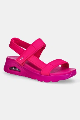 Sandály Skechers UNO dámské, růžová barva, na klínku, 119814