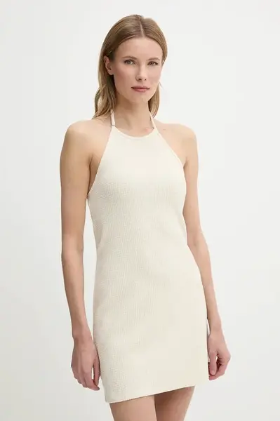 Šaty Calvin Klein Jeans béžová barva, mini, přiléhavé, J20J225286