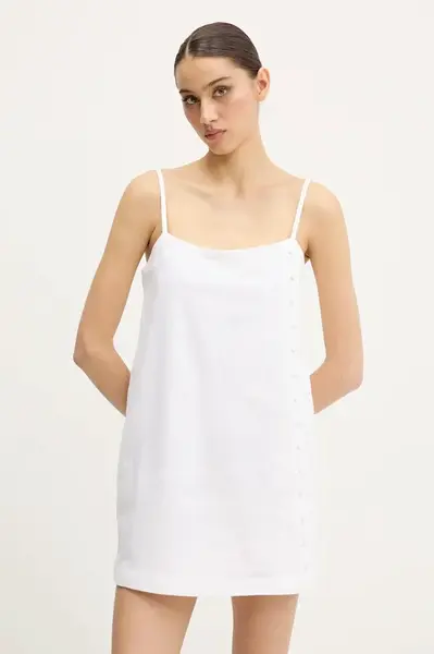 Lněné šaty Abercrombie & Fitch