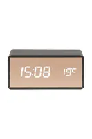 Budík Karlsson Copper Mirror LED černá barva