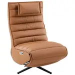Stylife RELAXAČNÍ KŘESLO, kov, textil, kůže, černá, koňaková