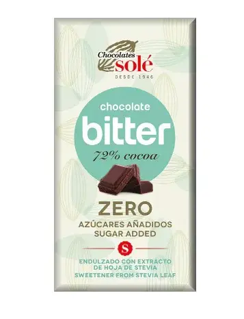 Chocolates Solé  - 72% se stévií bez cukru