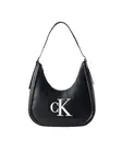 Calvin Klein Kabelka na rameno 'Contrast Monogram Hobo'  čierna / biela