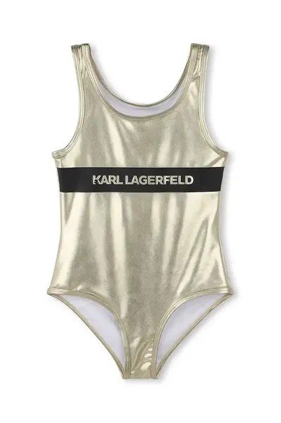 Jednodílné dětské plavky Karl Lagerfeld zlatá barva, Z30442