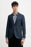 Plátěné sako Tommy Hilfiger pánské, tmavomodrá barva, SQTHL5966.SQTH500