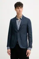 Plátěné sako Tommy Hilfiger pánské, tmavomodrá barva, SQTHL5966.SQTH500