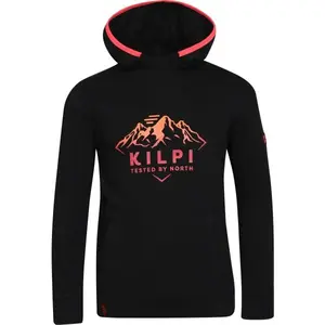 KILPI NORTHEN Dívčí bavlněná mikina s kapucí, černá, velikost