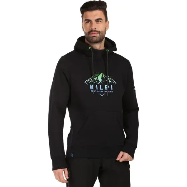 KILPI NORTHEN Pánská bavlněná mikina s kapucí, černá, velikost
