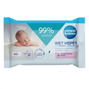 CANPOL BABIES Dětské vlhčené ubrousky 99% vody 60 kusů