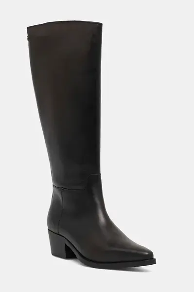 Kožené kozačky Tommy Hilfiger TH COWBOY LEATHER LONG BOOT