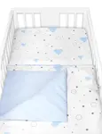Baby Nellys Povlečení do postýlky, bavlna, 2D sada I love Boy, modrá/bílá