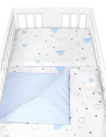 Baby Nellys Povlečení do postýlky, bavlna, 2D sada I love Boy, modrá/bílá