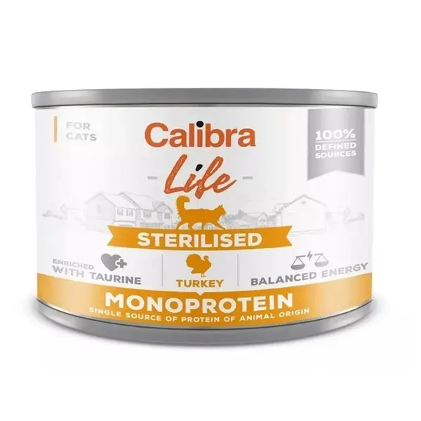 Calibra Cat Life konzerva Sterilised Turkey Monoprotein 200 g