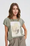 Marisse Olive Printed T-Shirt