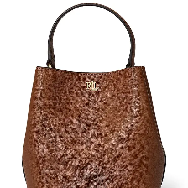 Kožená kabelka Lauren Ralph Lauren hnědá barva, 431969365