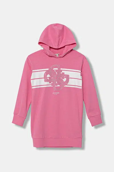 Dětské bavlněné šaty Guess růžová barva, mini, J5YK04 KA6R4