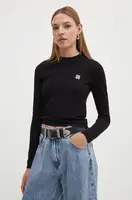 Bavlněný svetr HUGO Scallia černá barva, lehký, 50514296