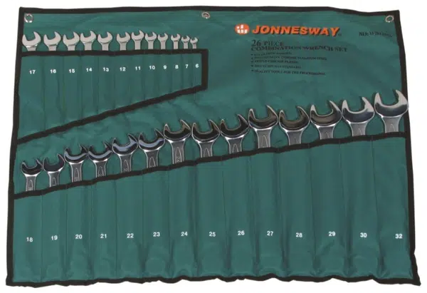 Očkoploché klíče, velikosti 6-32 mm, sada 26 ks v obalu - JONNESWAY W26126SA