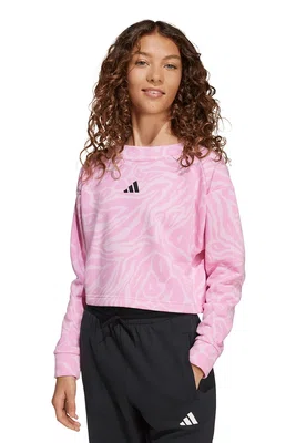 Dětská mikina adidas růžová barva, vzorovaná, JW7541