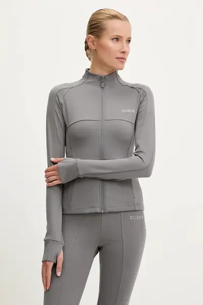 Mikina Guess MARGOT dámská, šedá barva, hladká, V5RP17 KCD02