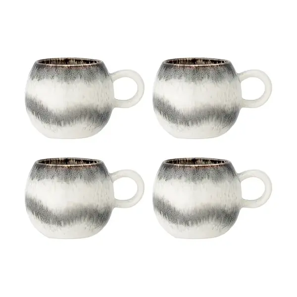 Sada hrnků Bloomingville Paula 275 ml 4-pack šedá barva