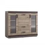 Komoda P27 130 cm Barva korpusu: Wenge, Lišta: Wenge, Barva dvířek: Šedá