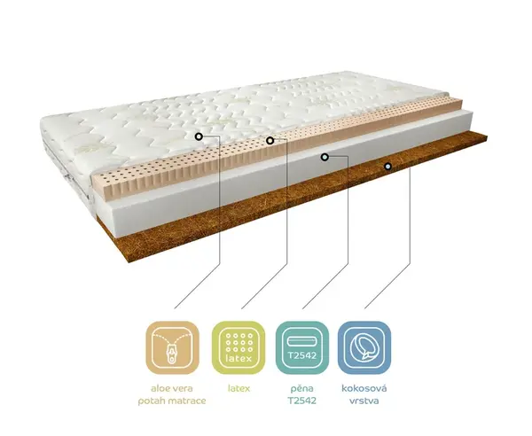 Matrace Mokka Rozměr: 160 x 200 cm, Potah: Potah Aloevera