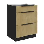 Spodní skříňka Cremona 60 D 3S BB - Premium Box Barva korpusu: Černá, Barva dvířek: Dub Cremona