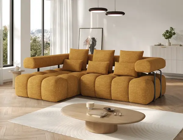 Sedací souprava Levvi Provedení: Levá varianta, látka: Manhattan 45