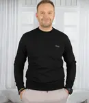 Pri Men's hoodless sports sweatshirt with small reflector