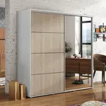 Šatní skříň Ska A12 Barva korpusu: Bílá, Rozměry: 230 cm, Dveře: Grafit