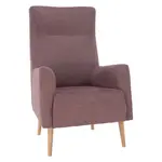 Křeslo ušák samy - starorůžová/buk