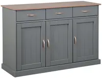 Široká kombinovaná komoda z masivu weston - šedá/hnědá