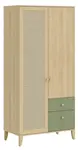 Dvoudveřová šatní skříň habitat - dub/zelená