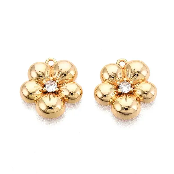 Brass Micro Pave Cubic Zirconia Pendants