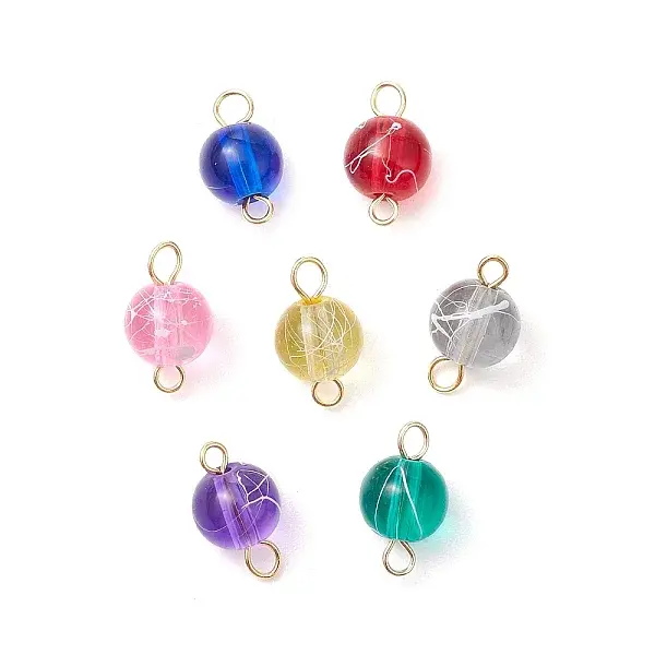 Drawbench Transparent Glass Round Connector Charms