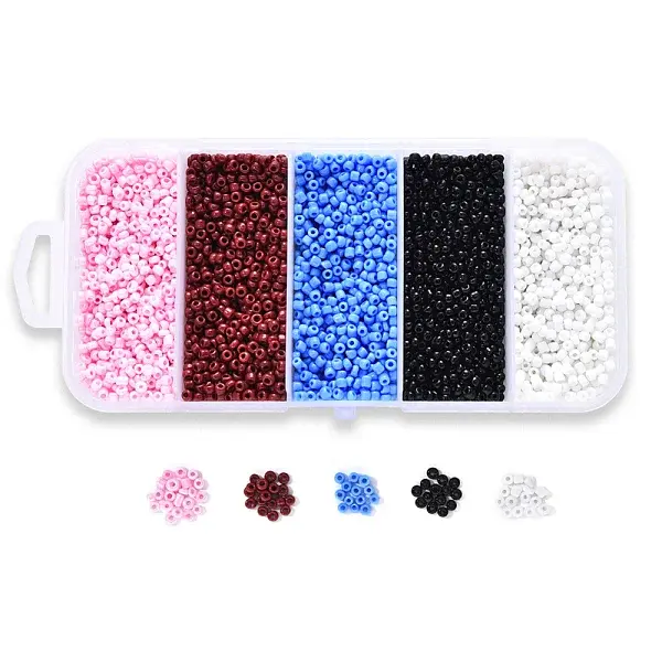 6000Pcs 5 Colors Glass Seed Beads
