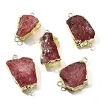Raw Rough Natural Dyed Quartz Crystal Links Connector Charms
