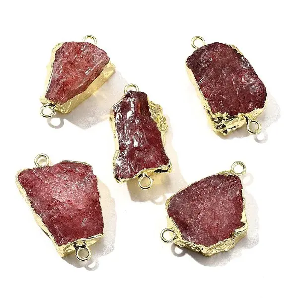 Raw Rough Natural Dyed Quartz Crystal Links Connector Charms