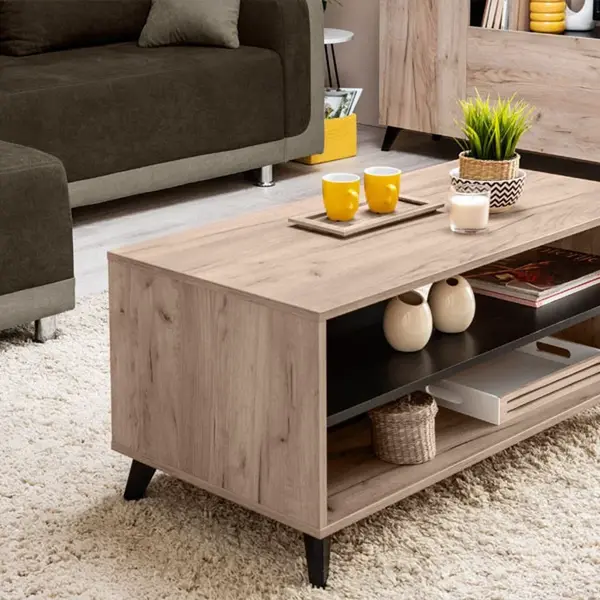 Konferenční stolek taylor - dub šedý/černý