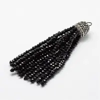 Electroplate Glass Bead Tassel Big Pendants