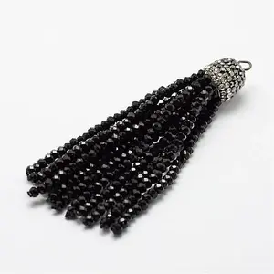Electroplate Glass Bead Tassel Big Pendants