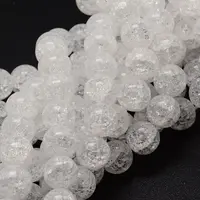 Crackle Glass Round Beads Strands
