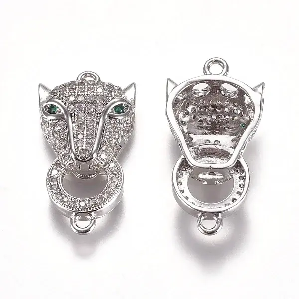 Brass Micro Pave Cubic Zirconia Links connectors