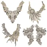 4 Style Flower Pattern Polyester Computerized Embroidered Appliques