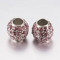 Alloy Rhinestone European Beads