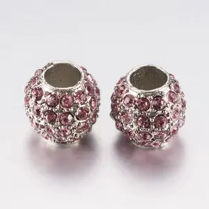 Alloy Rhinestone European Beads