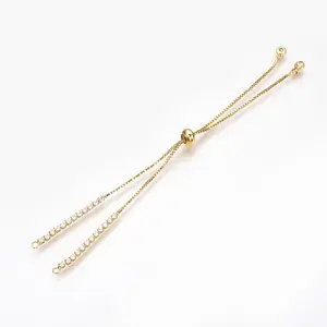 Adjustable Brass Micro Pave Cubic Zirconia Chain Bracelet Making