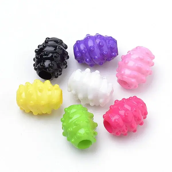 Bumpy Opaque Acrylic Large Hole Beads