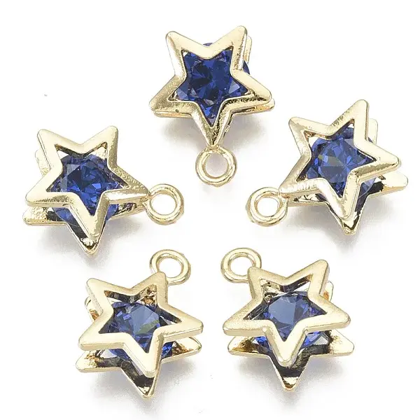 Brass Micro Cubic Zirconia Charms